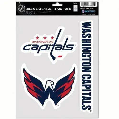 Washington Capitals Decal Set Multi Use 3 Pack Removable - ToylandEU