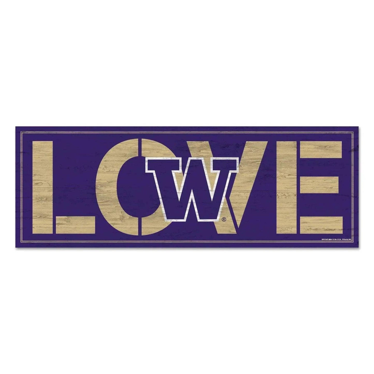 Washington Huskies Wood Sign 8x23 Love Wall Decor Statement - ToylandEU™