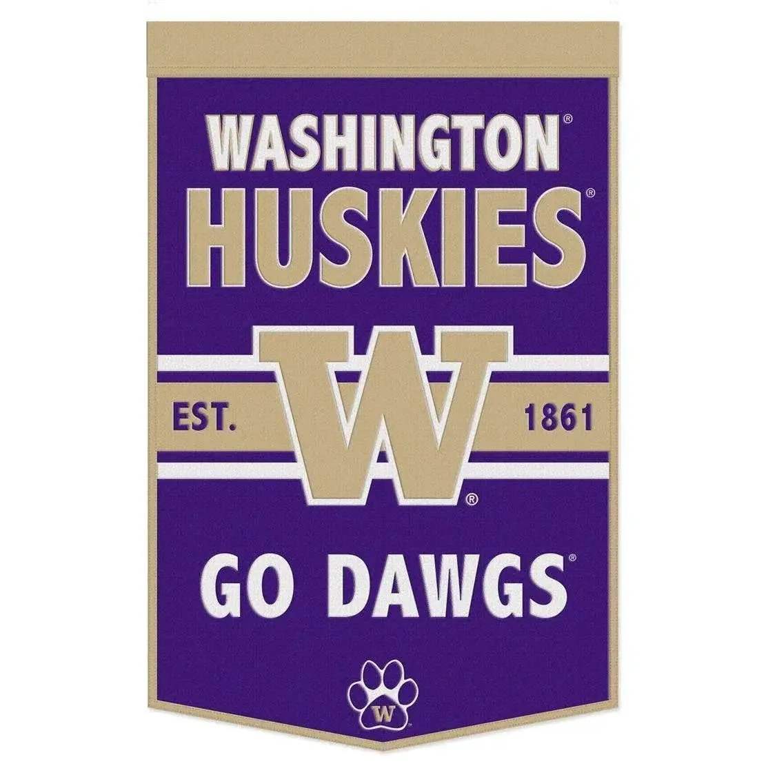Washington Huskies Wool Banner 24x38 Dynasty Slogan Design - ToylandEU