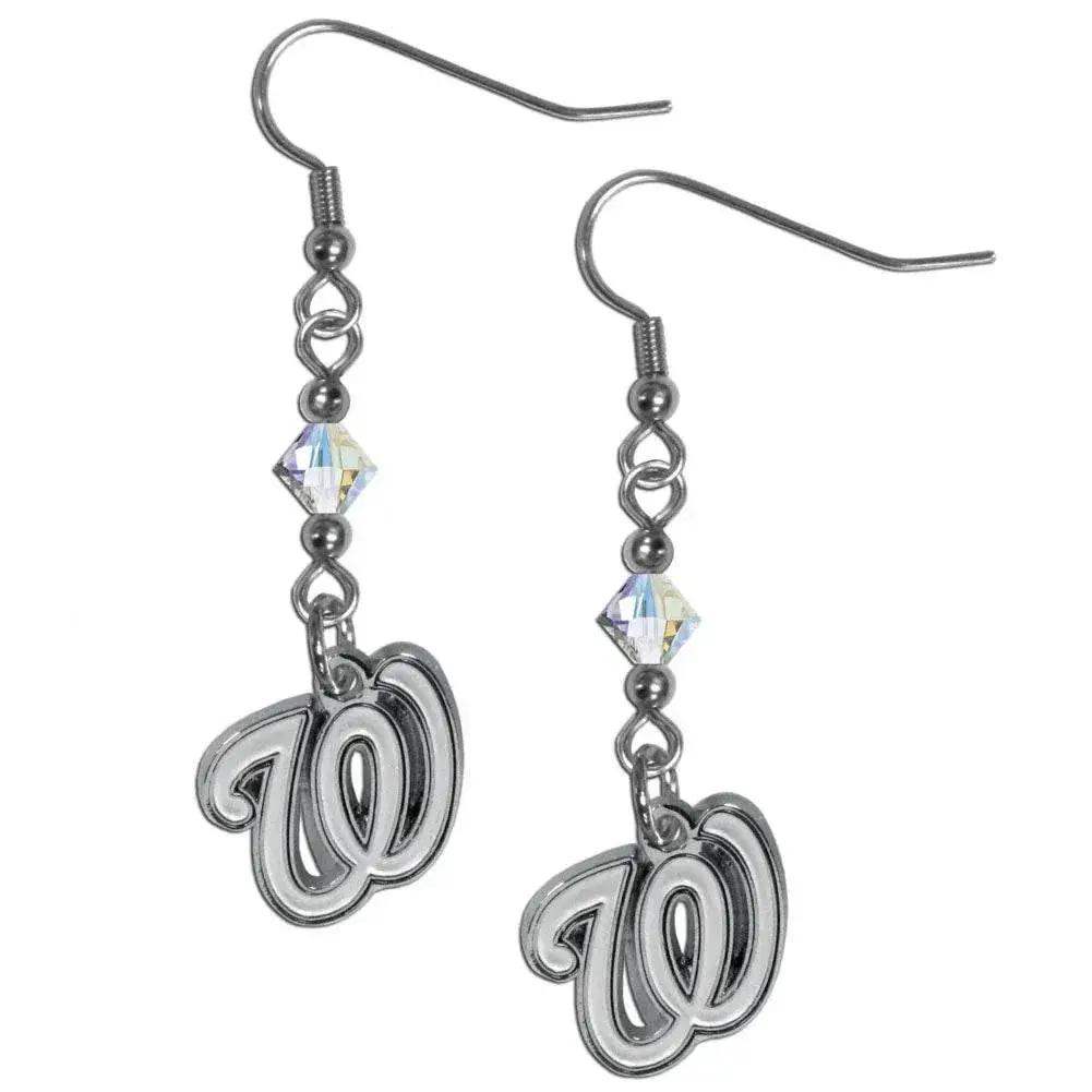 Washington Nationals Chrome Emblem Earrings With Crystal - ToylandEU™