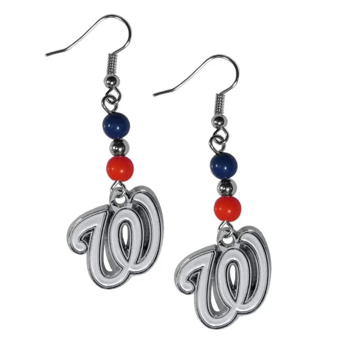 Washington Nationals Dangle Earrings With Team Bead Charm - ToylandEU™