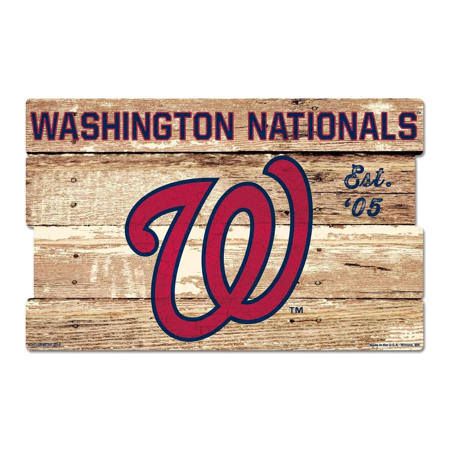 Washington Nationals Sign 19x30 Wood Plank Wall Decor - ToylandEU™