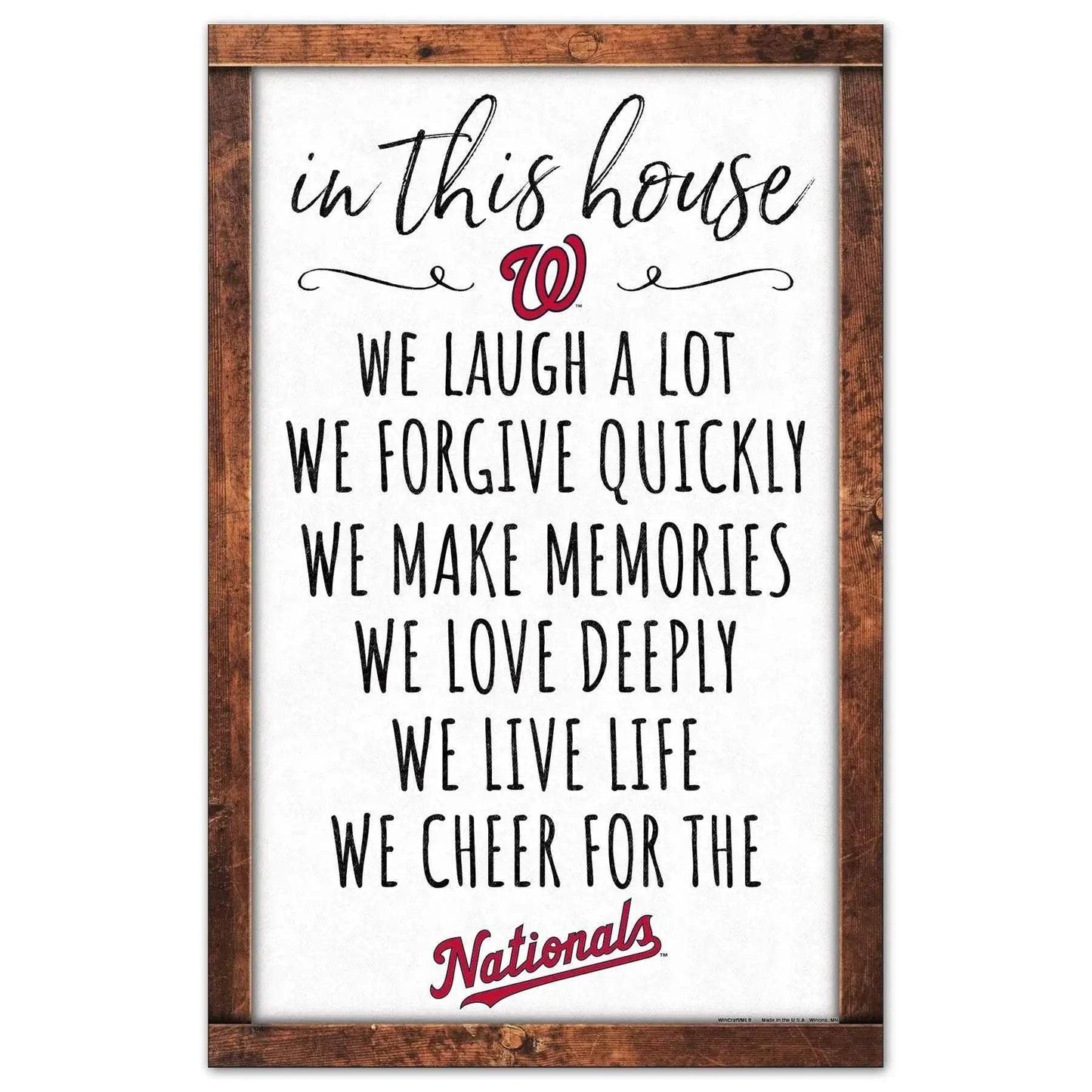 Washington Nationals Wood Sign 11x17 In This House Decor - ToylandEU™