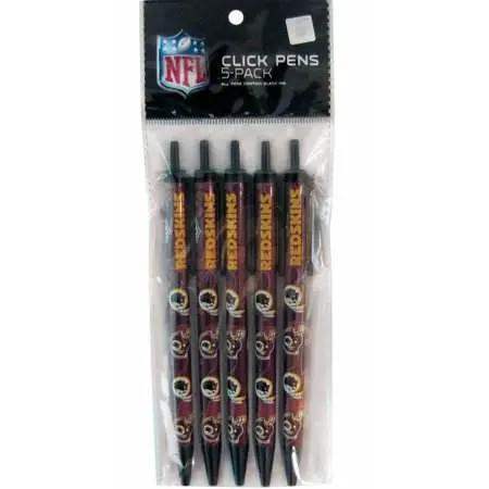 Washington Redskins Pens Click Style 5 Pack With Logo - ToylandEU™