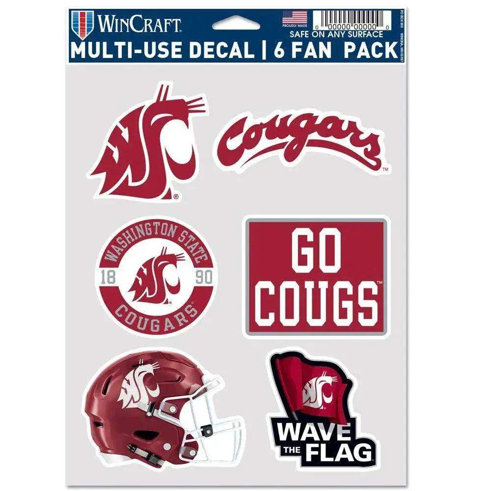 Washington State Cougars Decal Fan Pack Six Pack Wincraft - ToylandEU™