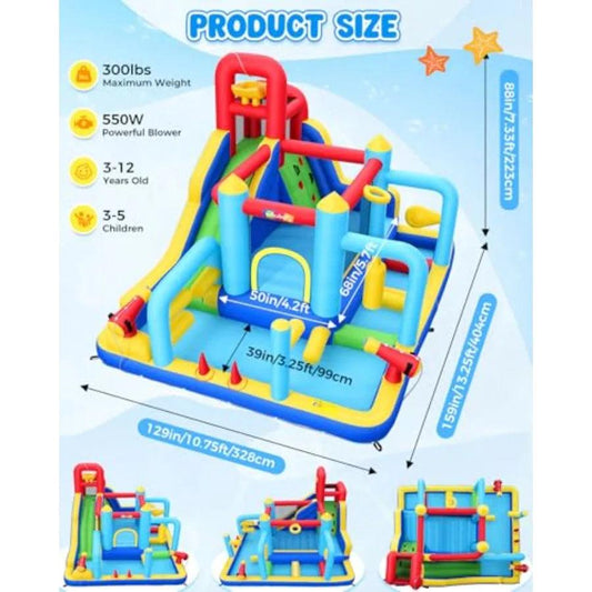 Water Slide Bounce House Deluxe 16 In 1 Backyard Fun - ToylandEU™