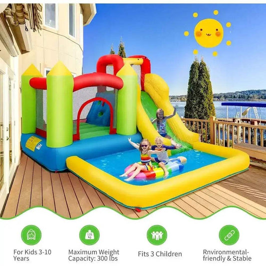 Water Slide Five In One Water Park Climbing Wall - ToylandEU™