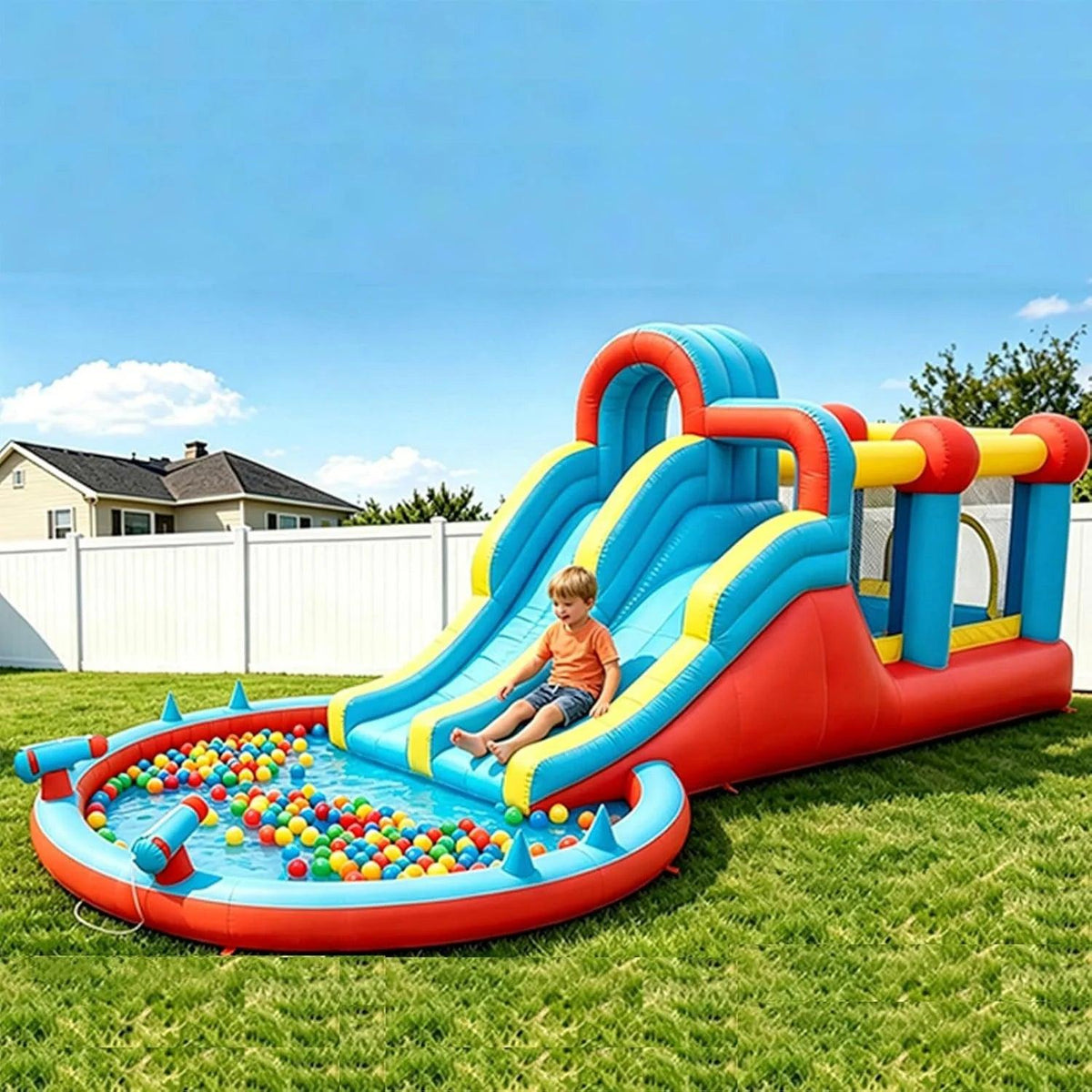 8 In 1 Inflatable Water Slide Park For Backyard Fun - ToylandEU™