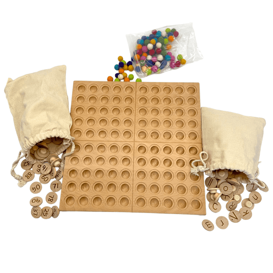 Wooden Hundreds Frame | Counting Sorting Board | Early Math Learning Kit