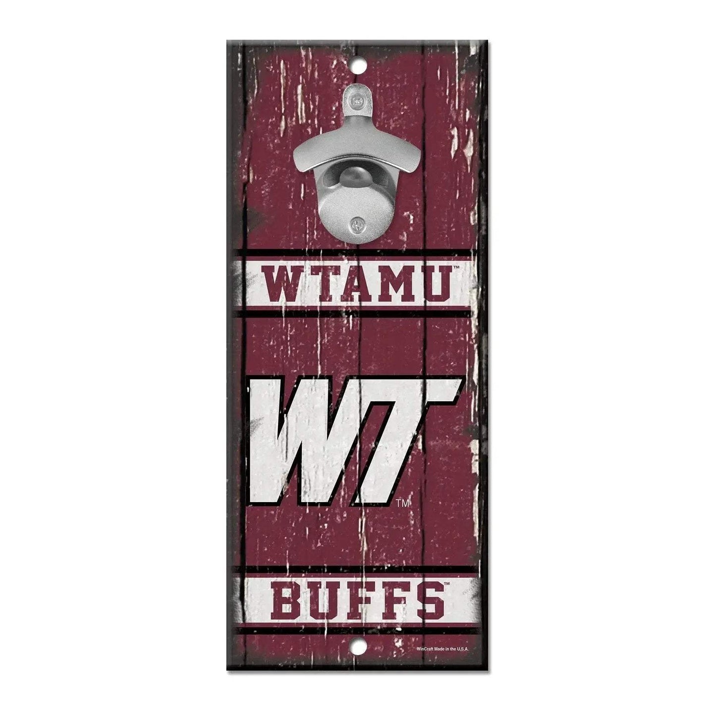 West Texas A M Buffs Wood Sign Bottle Opener 5x11 Inches - ToylandEU™
