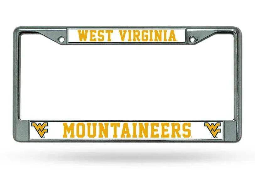 West Virginia Mountaineers License Plate Frame Chrome - ToylandEU