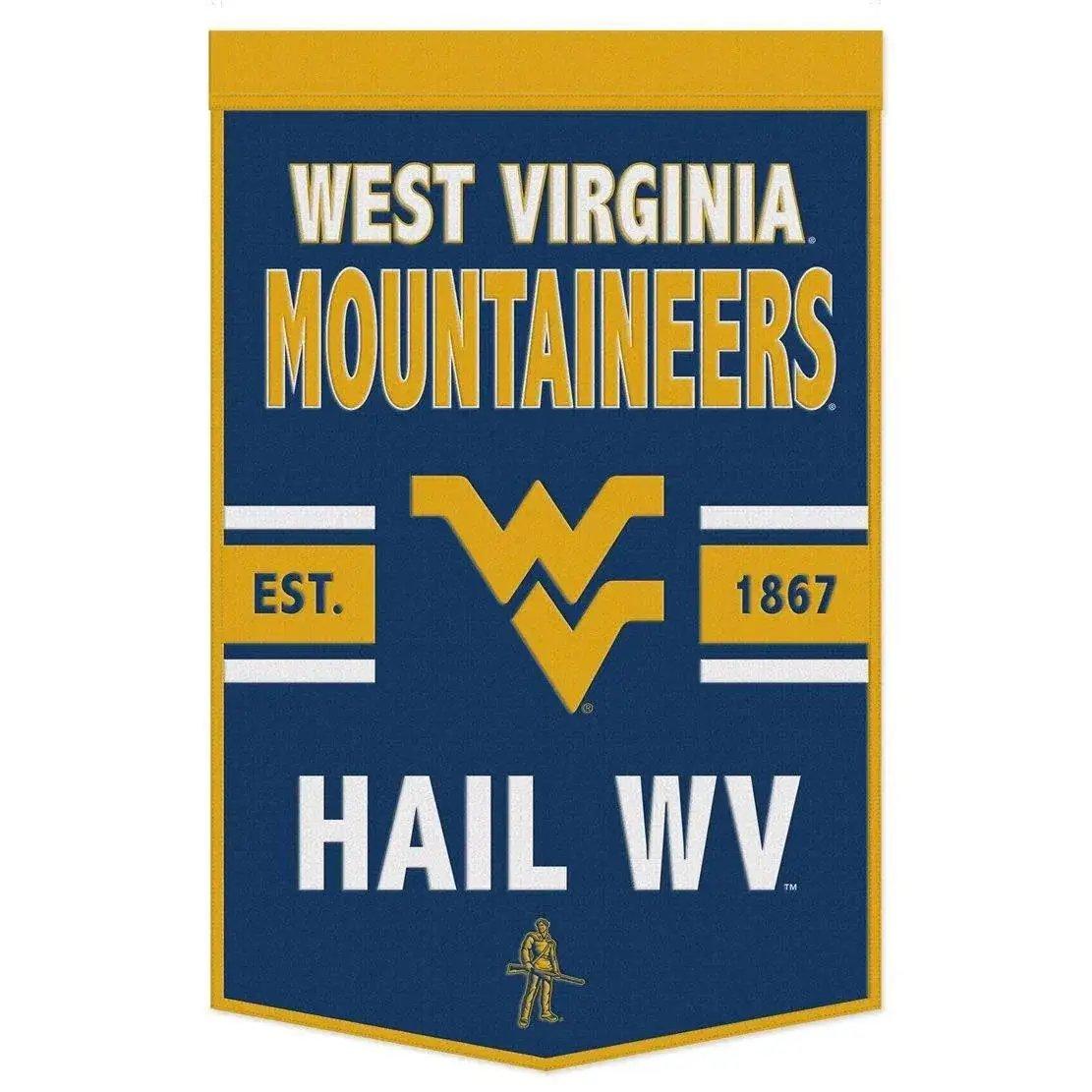 West Virginia Mountaineers Wool Banner 24x38 Dynasty Slogan - ToylandEU™