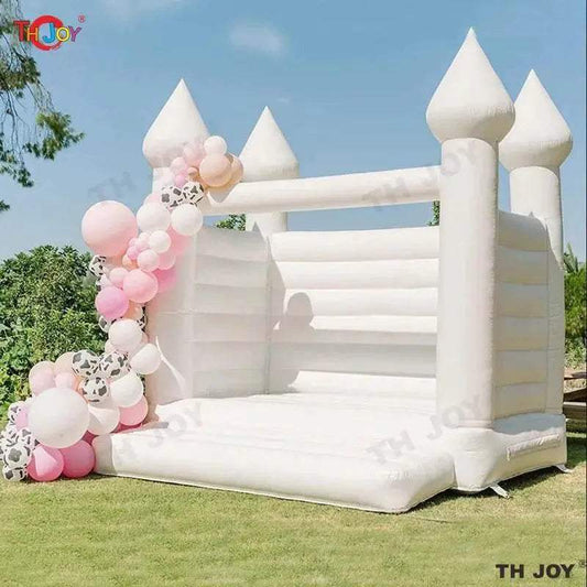 White Bounce House Pink Bouncer Wedding Party Bouncy Castle - ToylandEU™