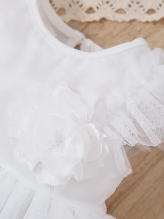 White Gauze Baby Baptism Dress for Special Occasions - ToylandEU