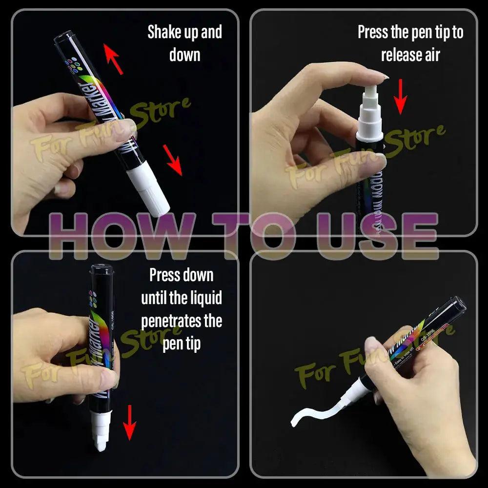 White Liquid Chalk Marker 6mm Tip Erasable Board Pen - ToylandEU™