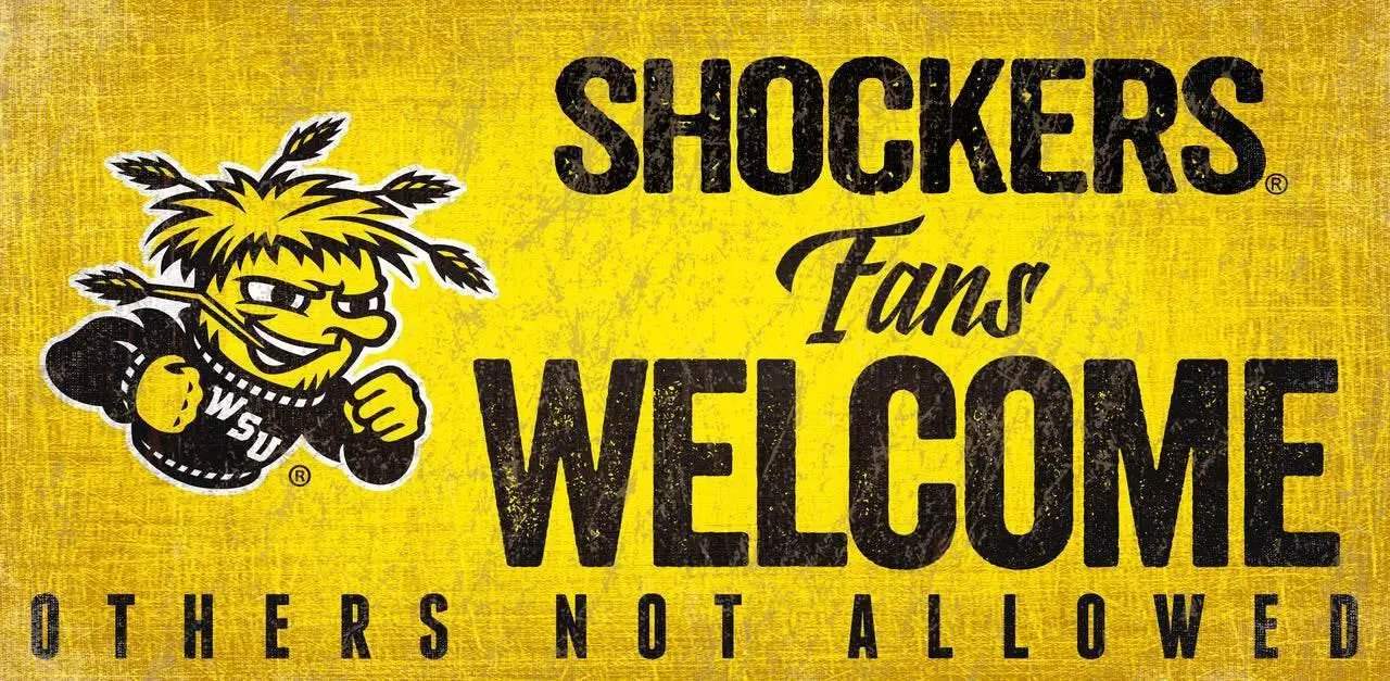 Wichita State Shockers Wood Sign 12x6 Fans Welcome Design - ToylandEU™