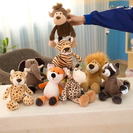 Wild Safari Plush Animal Dolls Set - 25cm Lifelike Forest Friends - ToylandEU