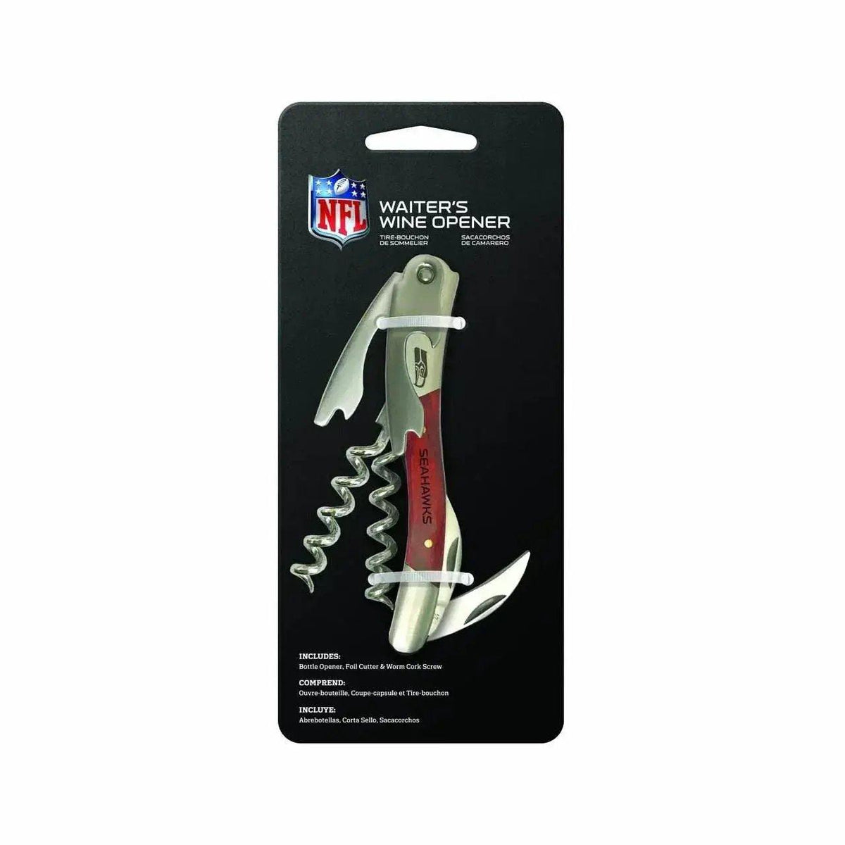 Seattle Seahawks Rosewood Wine Bottle Opener With Corkscrew - ToylandEU™