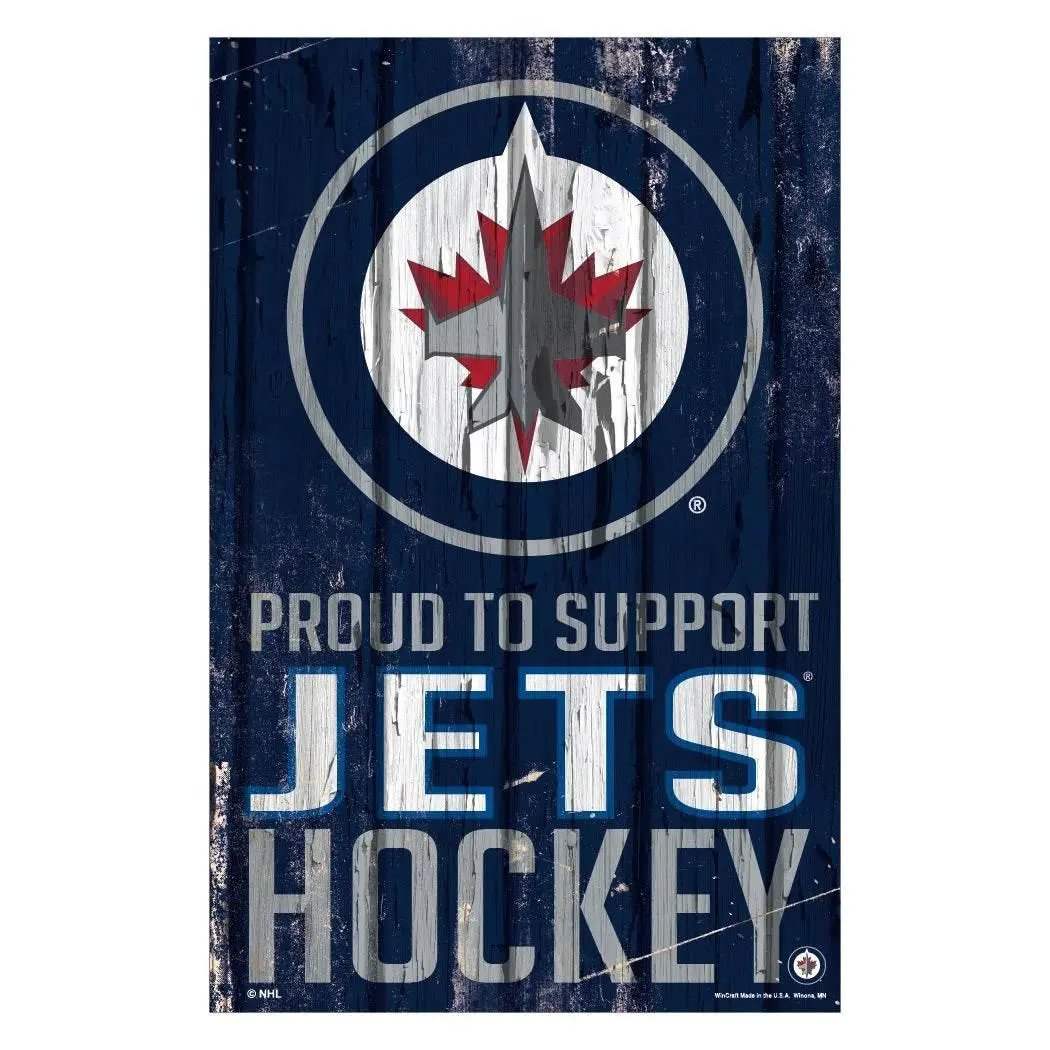 Winnipeg Jets 11x17 Wood Sign Proud To Support Design - ToylandEU™