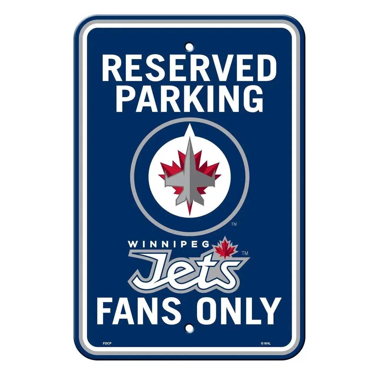 Winnipeg Jets 12x18 Plastic Reserved Parking Sign Original - ToylandEU™