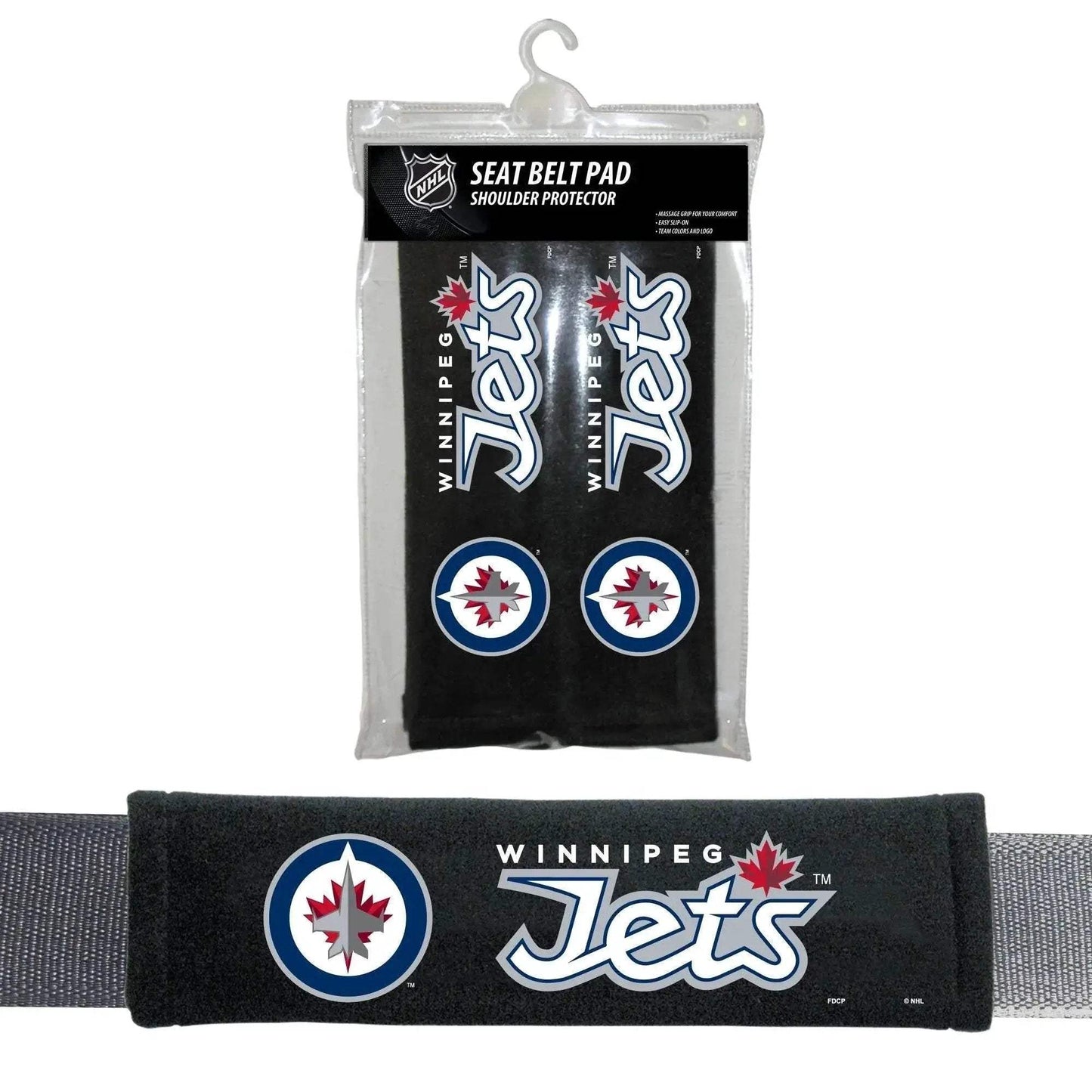 Winnipeg Jets Seat Belt Pads Velour Set of 2 Universal Fit - ToylandEU