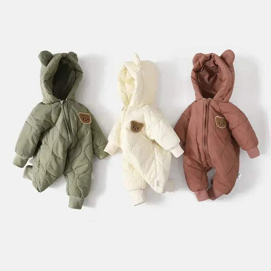 Winter Baby Romper Fur Lining Hooded Unisex Jumpsuit - ToylandEU™