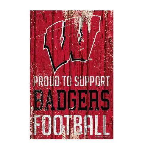 Wisconsin Badgers 11x17 Wood Sign Proud To Support Fans - ToylandEU™