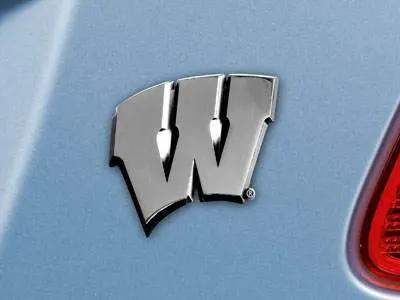 Wisconsin Badgers Auto Emblem Premium Chrome Metal - ToylandEU™