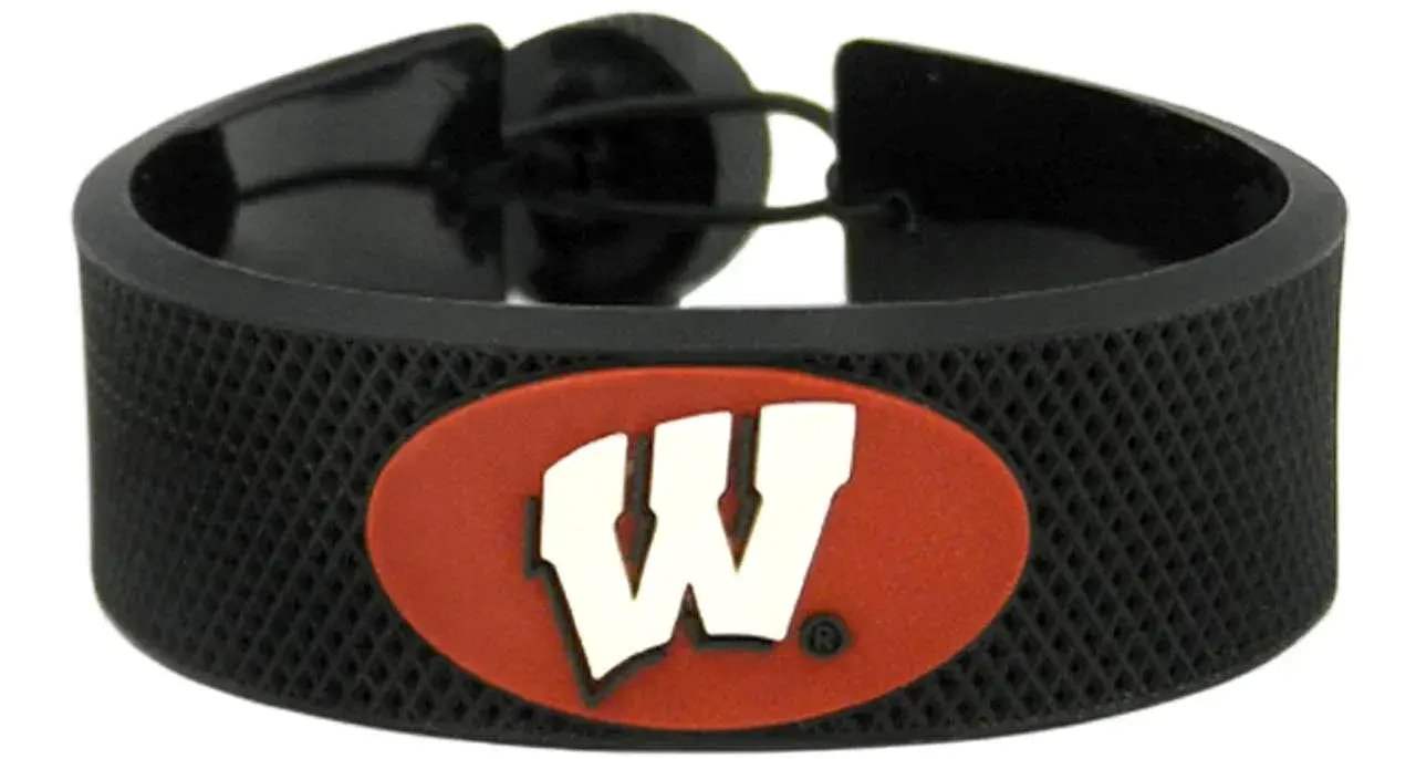 Wisconsin Badgers Leather Bracelet Classic Hockey Co - ToylandEU™