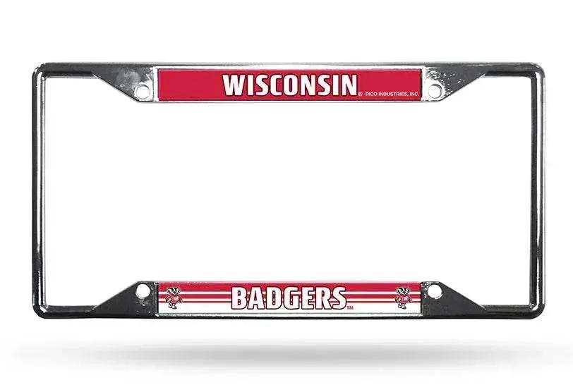 Wisconsin Badgers License Plate Frame Chrome EZ View - ToylandEU™