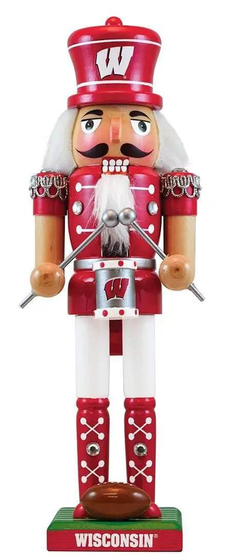 Wisconsin Badgers Nutcracker 12 Inch Hand Crafted Solid Wood - ToylandEU™