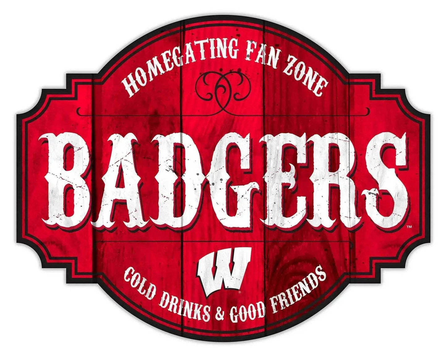 Wisconsin Badgers Wood Sign 12 Inch Homegating Tavern Decor - ToylandEU™