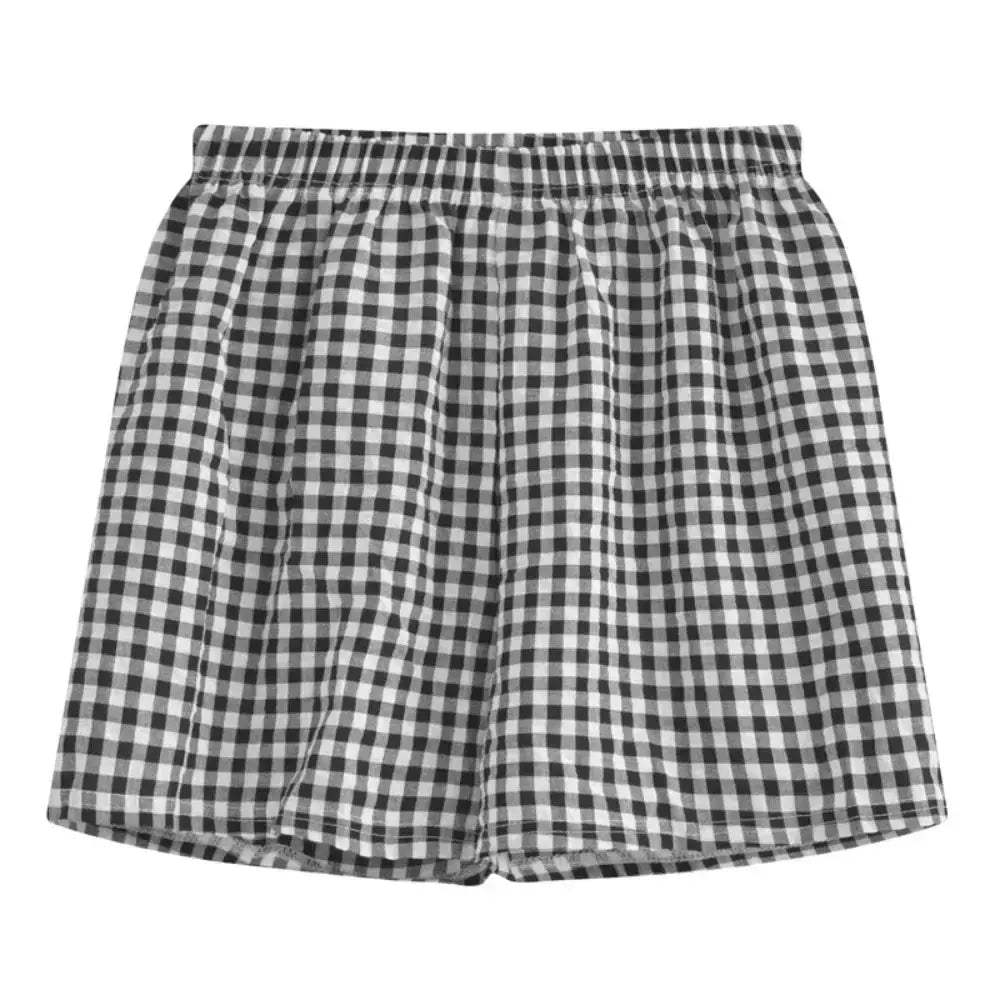 Women Plaid Pajama Shorts High Waisted Sleepwear Summer - ToylandEU