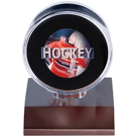Wood Hockey Puck Holder - Dark Wood - ToylandEU
