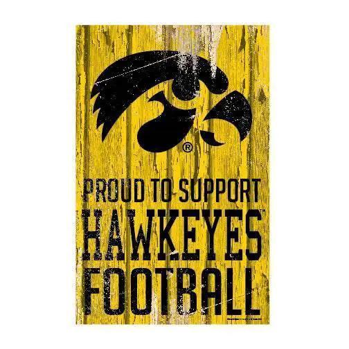 Iowa Hawkeyes Sign 11X17 Wood Proud To Support Team Colors - ToylandEU™