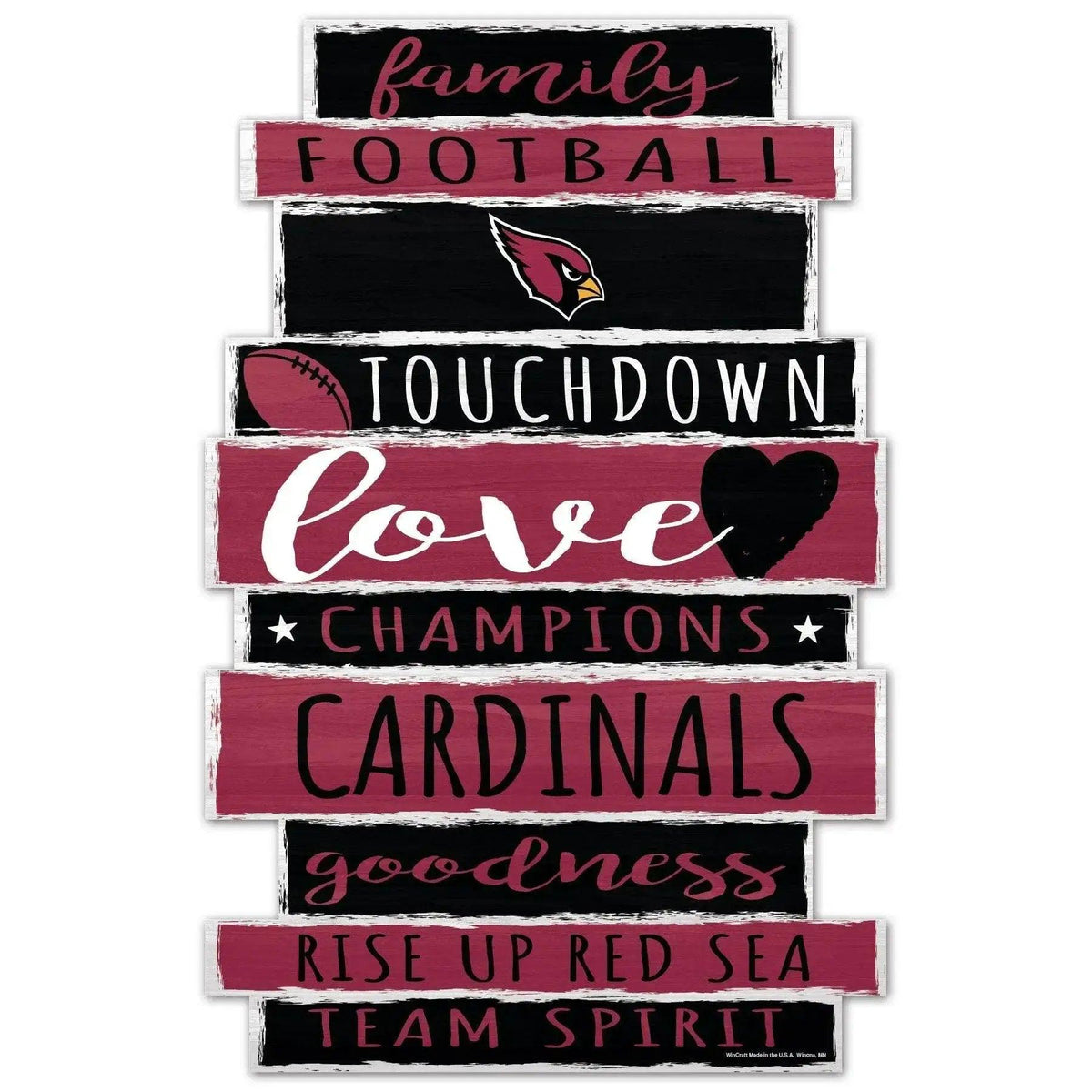 Arizona Cardinals 11x17 Wood Family Word Sign by Wincraft - ToylandEU™