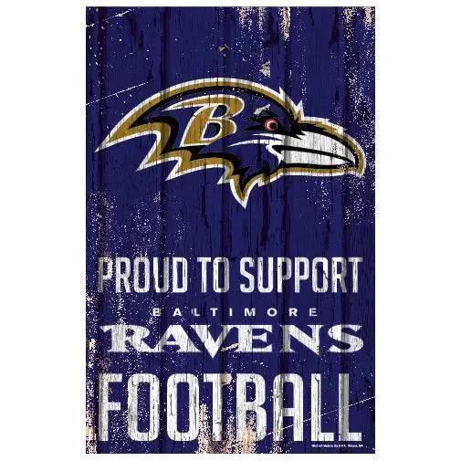 Baltimore Ravens 11x17 Wood Sign Proud to Support Design - ToylandEU™
