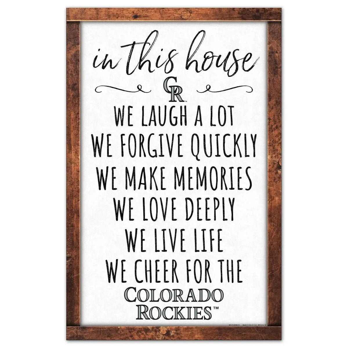 Colorado Rockies Wood Sign 11x17 In This House Decor - ToylandEU™
