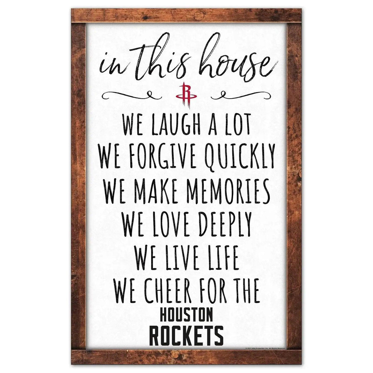 Houston Rockets 11x17 Wood Sign In This House Decor - ToylandEU™
