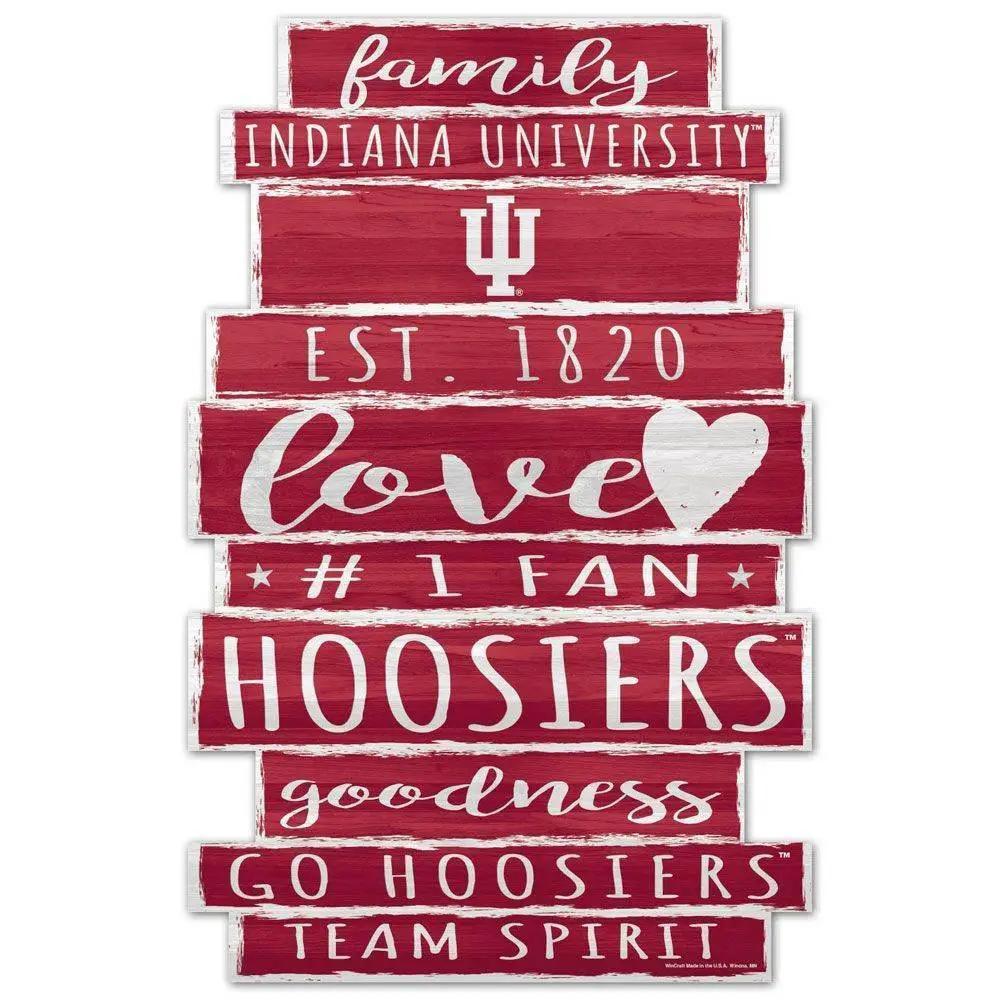 Indiana Hoosiers 11x17 Wood Family Word Design Sign - ToylandEU™