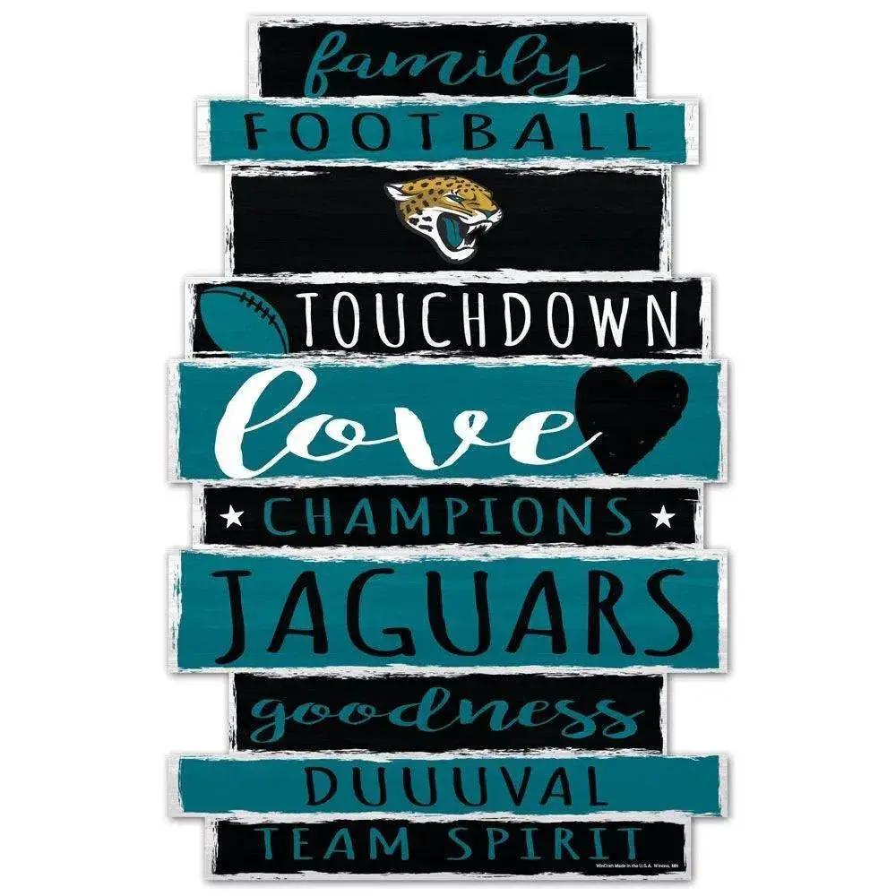 Jacksonville Jaguars Sign 11x17 Wood Family Word Design - ToylandEU™