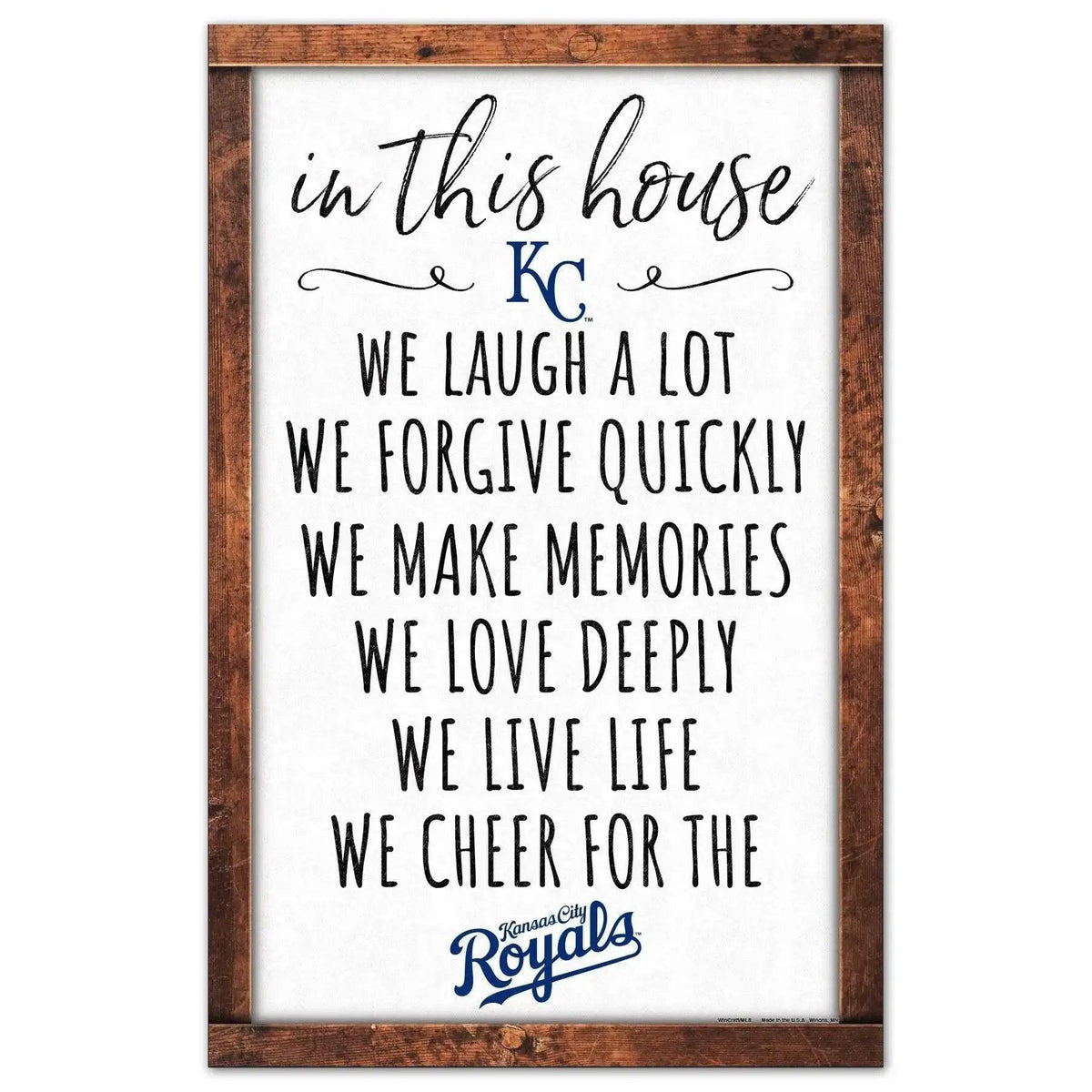 Kansas City Royals Sign 11x17 Wood Sign In This House - ToylandEU™