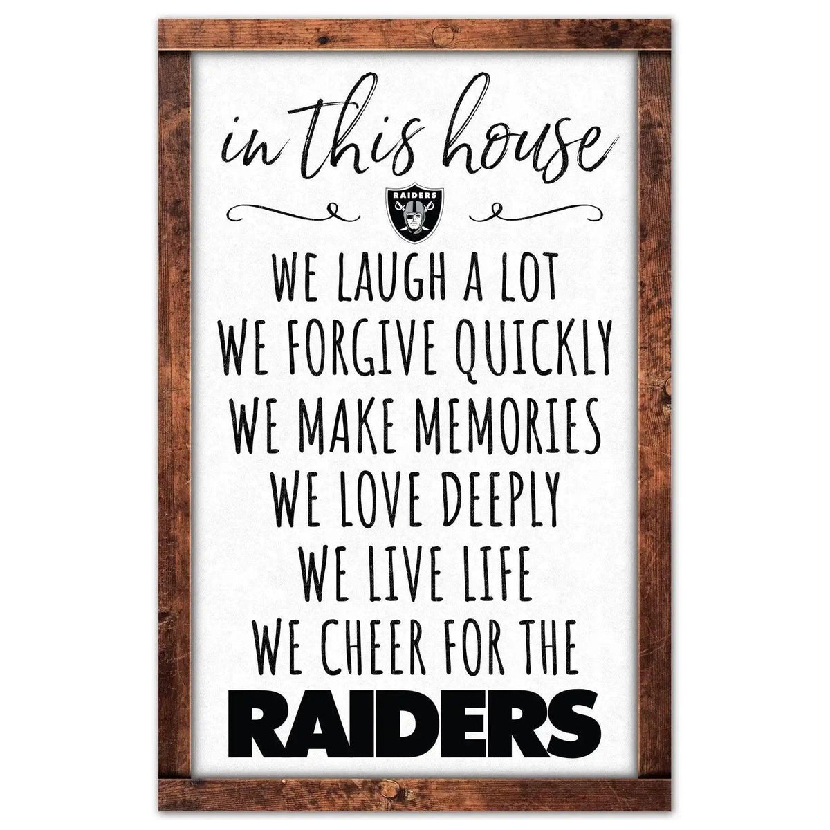 Las Vegas Raiders Sign 11x17 Wood Wall Decor In This House - ToylandEU™