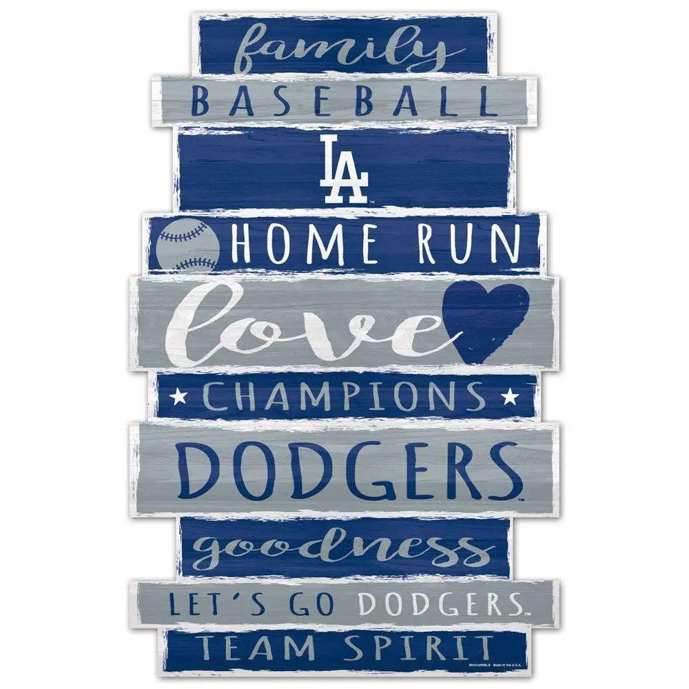Los Angeles Dodgers 11x17 Wood Sign With Family Word Design - ToylandEU™