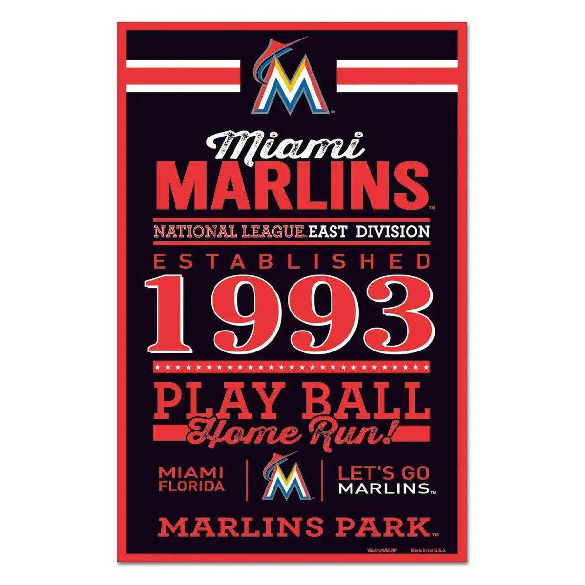 Miami Marlins 11x17 Wood Sign With Established Date - ToylandEU™