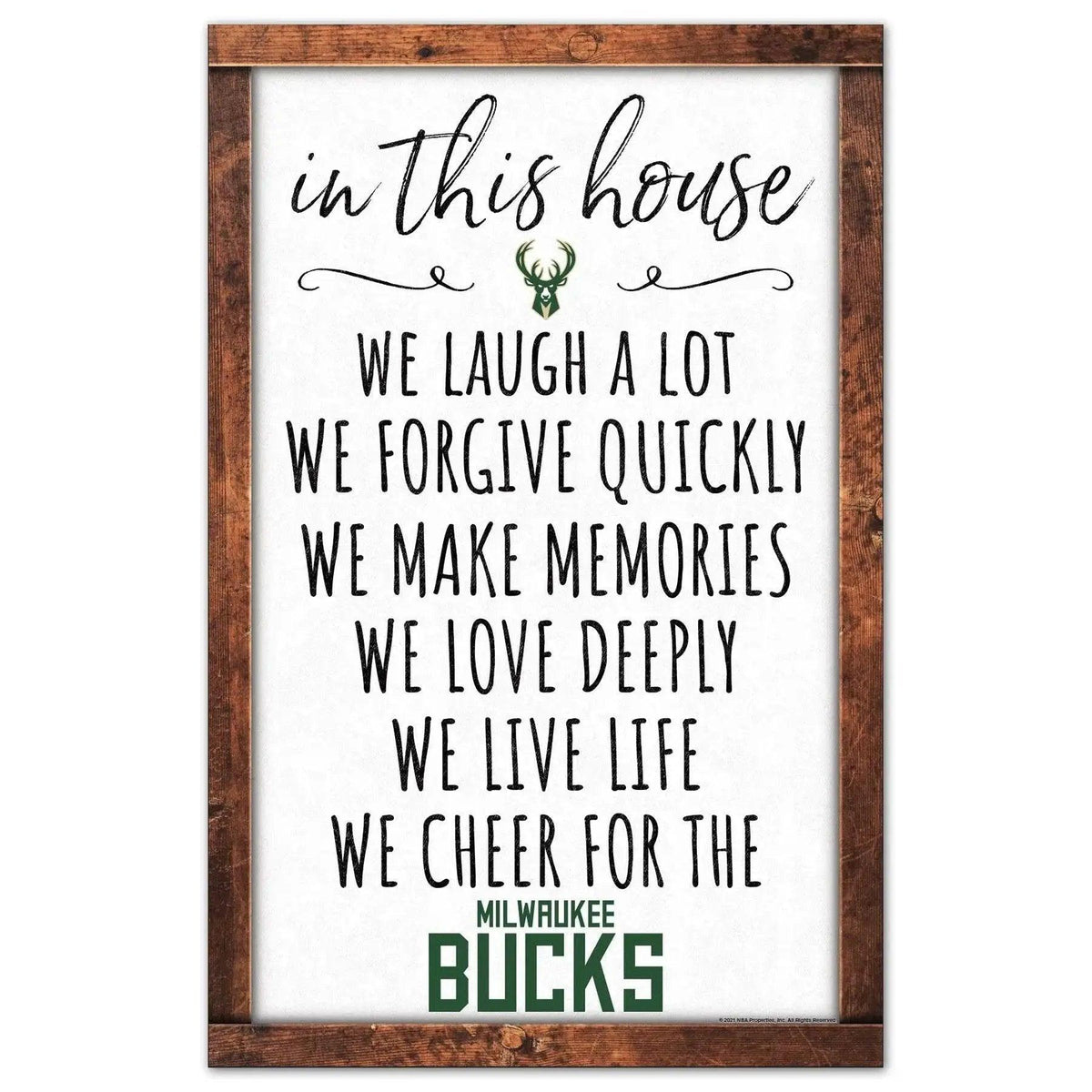 Milwaukee Bucks Sign 11x17 Wood In This House Wall Decor - ToylandEU™