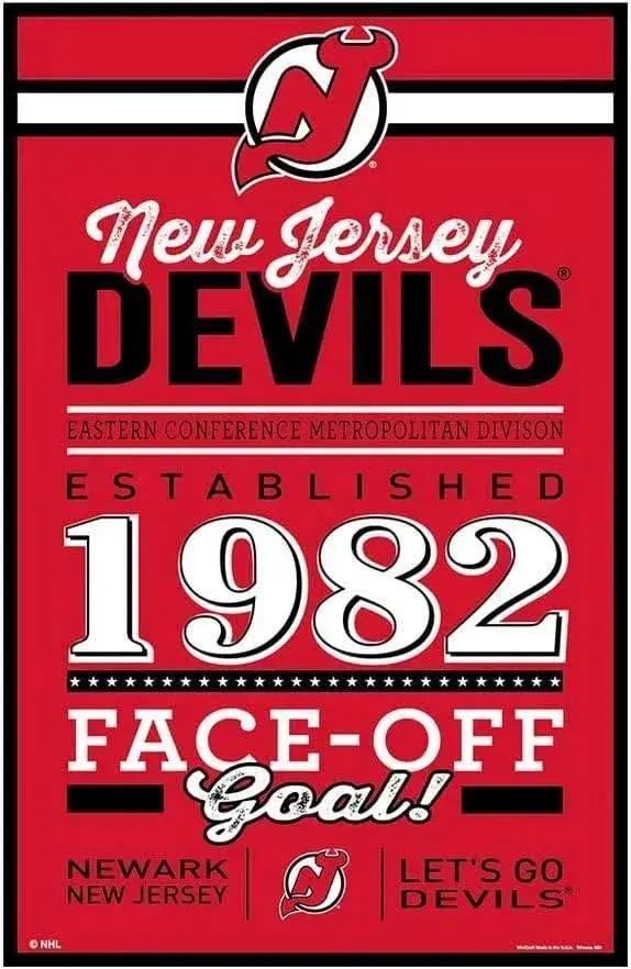 New Jersey Devils 11x17 Wood Sign Established Design - ToylandEU™