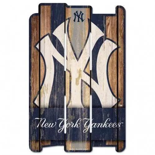 New York Yankees 11x17 Wood Fence Style Sign Whitewash - ToylandEU™