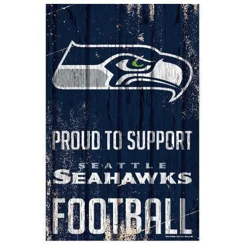 Seattle Seahawks Wood Sign 11x17 Proud To Support Design - ToylandEU™
