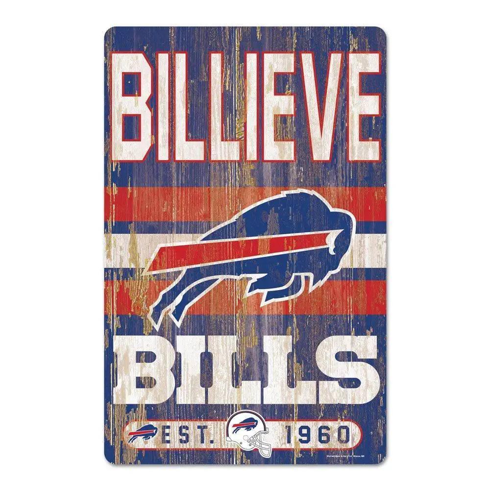 Buffalo Bills 11x17 Wood Sign Slogan Decor Team Colors - ToylandEU™